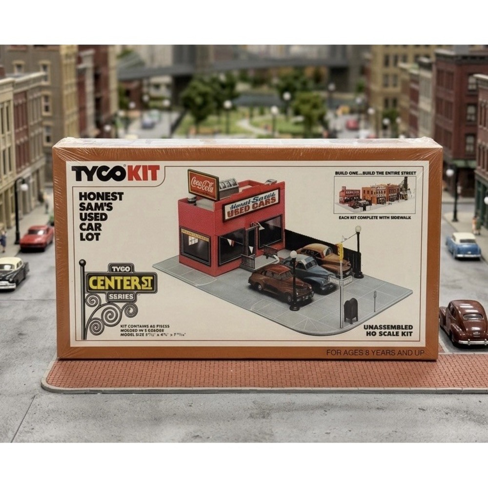 Tyco Kit Honest Sam's Used Car Lot 7796 Center St Series HO Building Kit Sealed